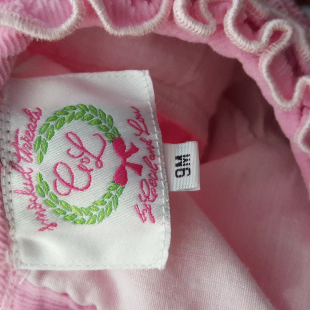 Smocked threads Cecil & Lou baby infant girls pink smocked dress Size 9 months - Picture 9 of 10